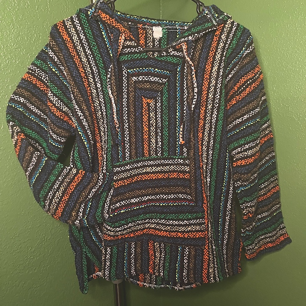Colorful Baja Hoodie from Mexico! Size Small. Very Warm and Cozy.